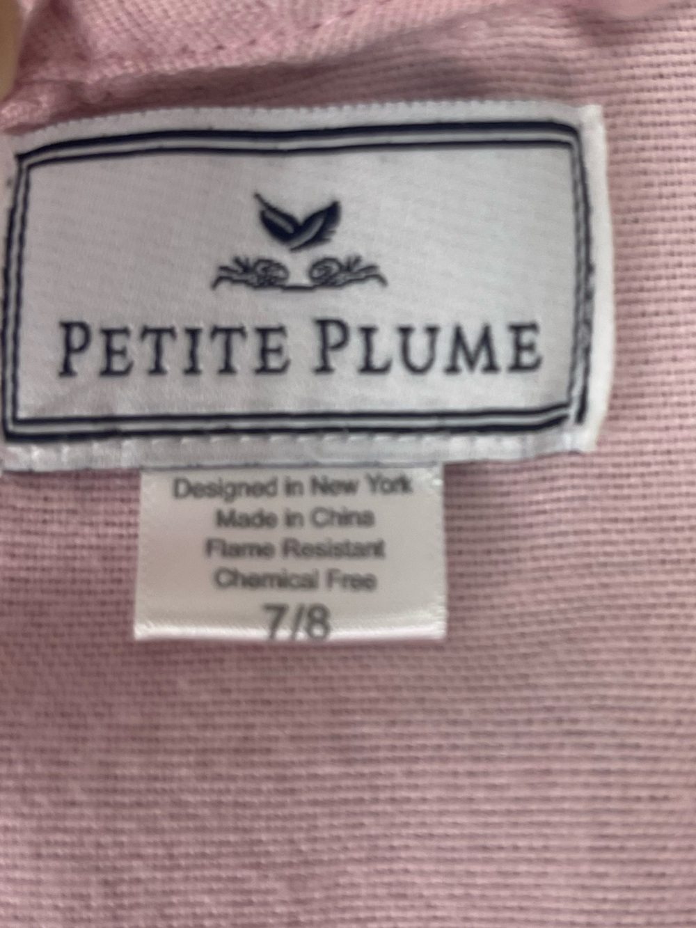 Petite Plume Kid's Flannel Robe Pink Cotton Blend Loungewear Bathrobe Size 7/8 - Picture 4 of 15